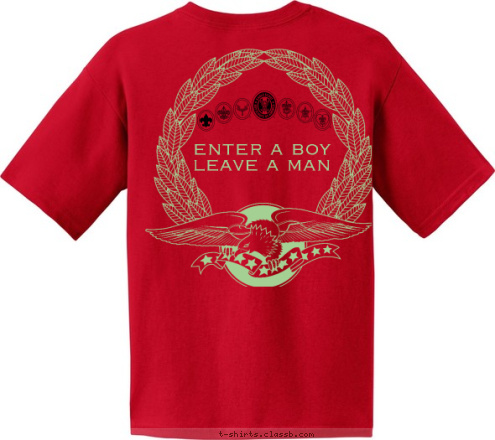 enter a boy 
leave a man first christian church 250 troop  Be Prepared T-shirt Design 