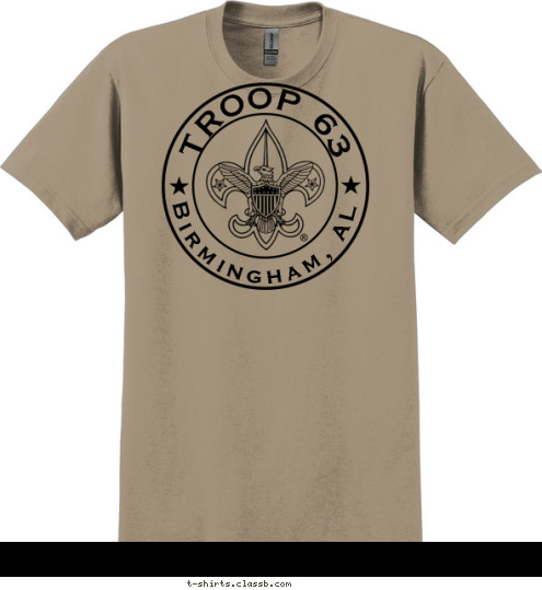 Dare To Go Where You've Never Been  TROOP 63 Birmingham, AL T-shirt Design 