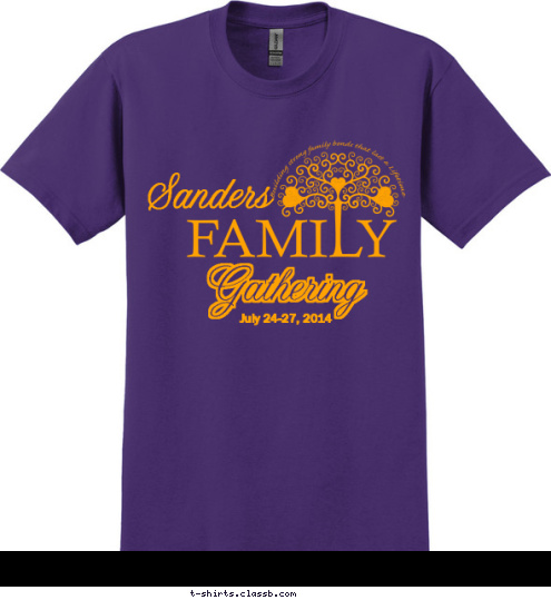 New Text Sanders Gathering July 24-27, 2014 T-shirt Design 