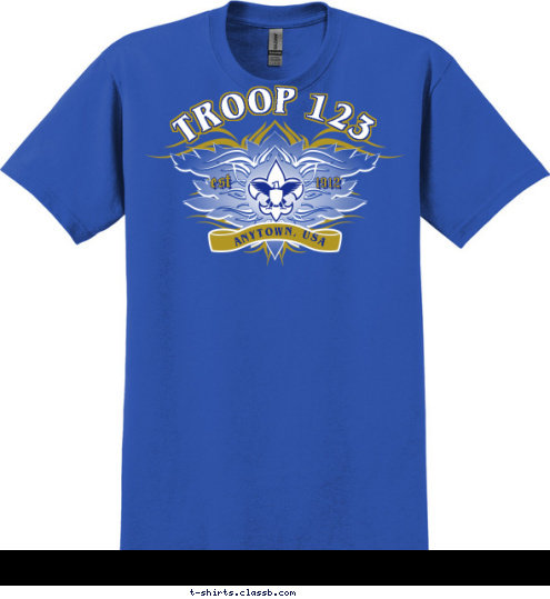 TROOP 123 ANYTOWN, USA est 1912 T-shirt Design 