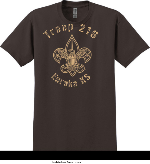 Eureka KS Troop 216  Outdoor Code:
As an American i will do my best to be clean in my outdoor manners.
Be careful with fire.
Be considerate in the outdoors and be conservation minded. T-shirt Design 