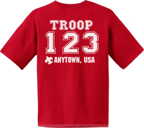 123 123 TROOP TROOP ANYTOWN, USA T-shirt Design 