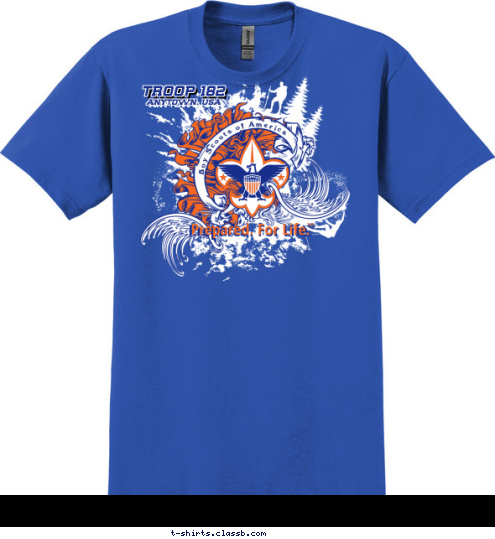 TROOP 182 ANYTOWN, USA Boy Scouts of America T-shirt Design 