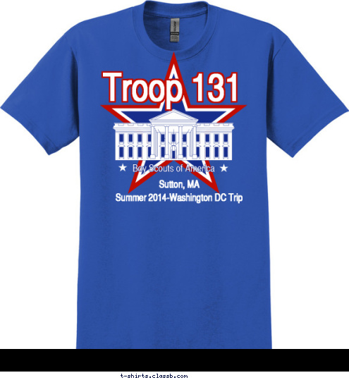 Sutton, MA
Summer 2014-Washington DC Trip Boy Scouts of America Troop 131 T-shirt Design 