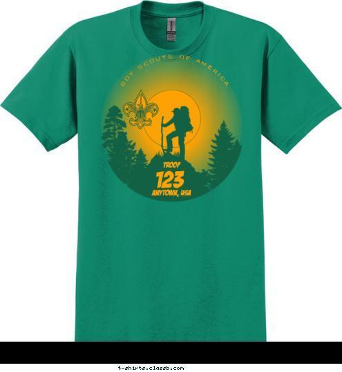 BOY SCOUTS OF AMERICA ANYTOWN, USA 123 TROOP T-shirt Design 