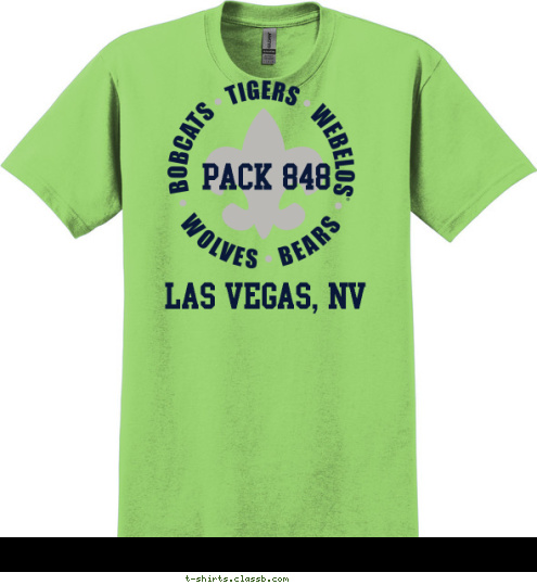 Las Vegas, NV PACK 848 T-shirt Design 