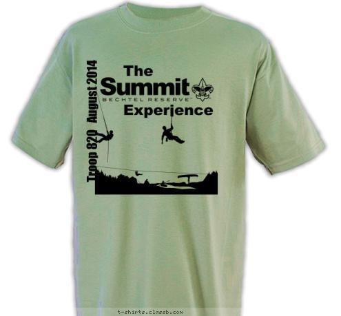 Summit Experience
Troop 820
Chapel Hill, NC
2014 New Text Troop 820   August 2014 T-shirt Design 