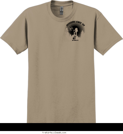 OUTDOORS SINCE '64 BAY VILLAGE, OH 41 TROOP T-shirt Design 