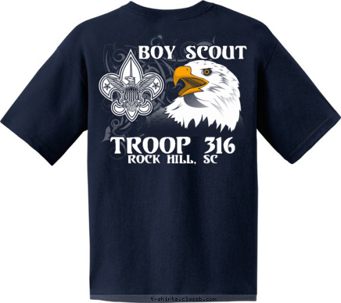 ALDERSGATE UMC BOY SCOUT ROCK HILL, SC TROOP 316 ROCK HILL, SC TROOP 316 T-shirt Design 