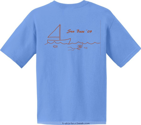 ANYTOWN TROOP  BIRMINGHAM, AL  BASE  SEA BASE 2009 CREW538 T-shirt Design Red/Orange