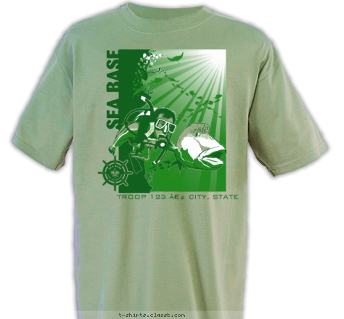 FLORIDA TROOP 123 . ANYTOWN, USA SEA BASE T-shirt Design SP5036