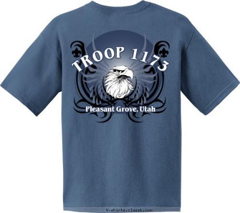 Pleasant Grove, Utah TROOP 1173 T-shirt Design 