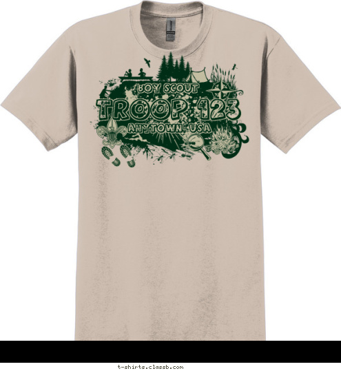 ANYTOWN, USA TROOP 123 BOY SCOUT T-shirt Design 