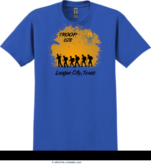 League City, Texas TROOP 
678 T-shirt Design 