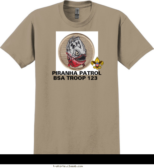 BSA TROOP 123 PIRANHA PATROL T-shirt Design 