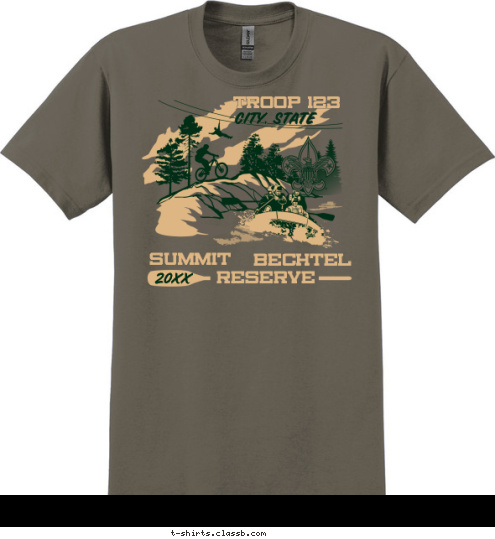 2017 ANYTOWN, USA TROOP 123 RESERVE BECHTEL SUMMIT  T-shirt Design SP5134