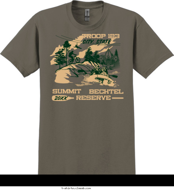River Rapid Rafting T-shirt Design