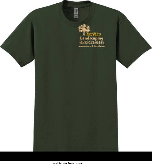 Landscaping (843) 368-1386 Maintenance & Installations FiveStar T-shirt Design 