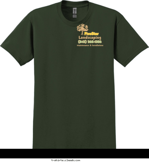 Landscaping (843) 368-1386 Maintenance & Installations FiveStar T-shirt Design 