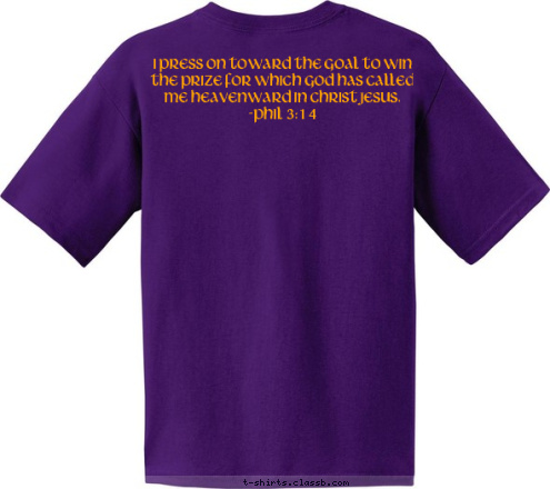 I press on toward the goal to win the prize for which God has called me heavenward in Christ Jesus. -Phil 3:14 New Mexico Christian Champion's Home Portales, NM Shooting Stars T-shirt Design 