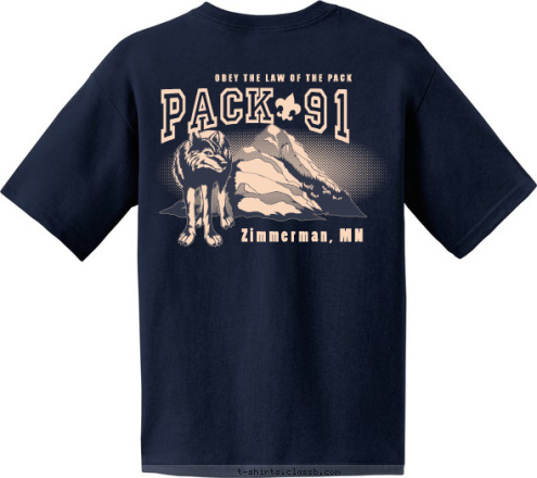 Zimmerman, MN 91 K PAC PACK  91 Zimmerman, MN OBEY THE LAW OF THE PACK PACK 91 Zimmerman, MN T-shirt Design 