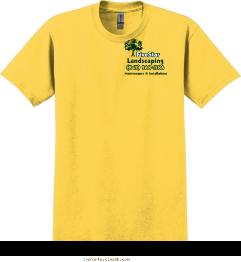 Landscaping (843) 368-1386 Maintenance & Installations FiveStar T-shirt Design 