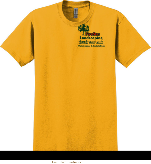 Landscaping (843) 368-1386 Maintenance & Installations FiveStar T-shirt Design 