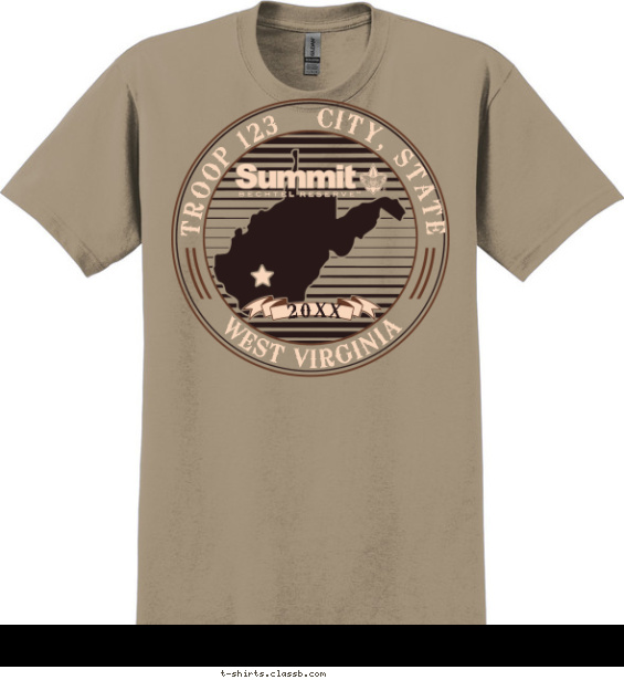 West Virginia Summit with Banner T-shirt Design