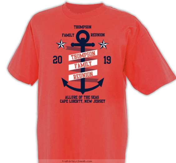 Anchored Ship Reunion T-shirt Design