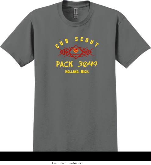 PACK 3049 Holland, Mich. CUB SCOUT T-shirt Design 