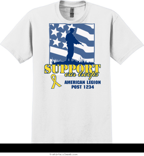 AMERICAN LEGION
POST 1234 our troops SUPPORT AMERICAN LEGION
POST 1234 our troops SUPPORT T-shirt Design 