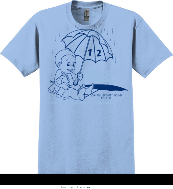 Umbrella Shower Boy Shirt T-shirt Design