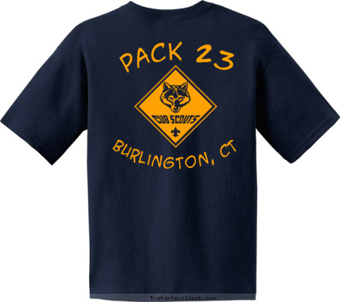 Burlington, CT Pack 23            PACK 23 Burlington, CT T-shirt Design 