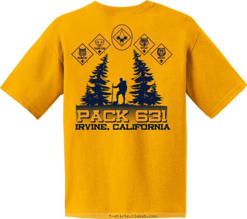 IRVINE, CALIFORNIA IRVINE, CALIFORNIA VISTA VERDE  PACK 631 PACK 631 T-shirt Design 