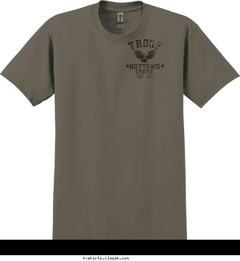 ANYTOWN STATE EST. 1964 123 TROOP T-shirt Design 