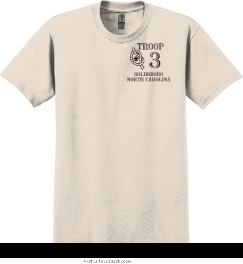 GOLDSBORO
NORTH CAROLINA TROOP 3 T-shirt Design 