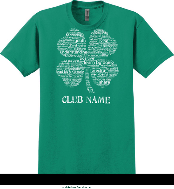4-H Clover of Words T-shirt Design