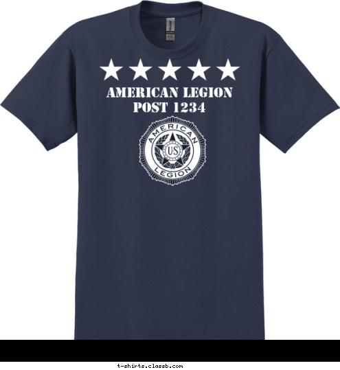 AMERICAN LEGION POST 1234 AMERICAN LEGION
 POST 1234
 T-shirt Design 