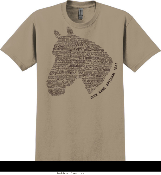 Horse Head of Words T-shirt Design