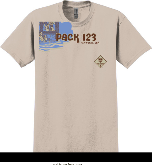 FISHING CAMP OUT Pack 123 ANYTOWN, USA CUB SCOUT T-shirt Design 