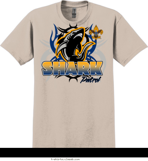 Boy Scouts of America TROOP 123 SHARK Patrol T-shirt Design 