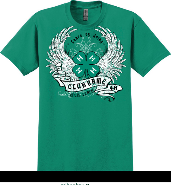 4-H Angel Wings and Ribbons T-shirt Design