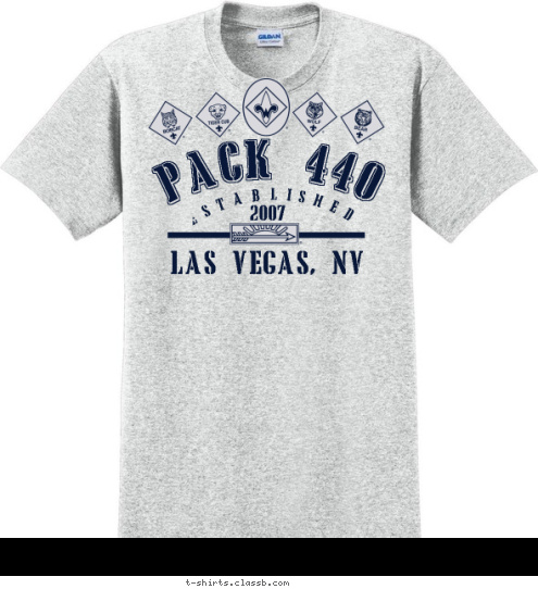 PACK 440  LAS VEGAS, NV ESTABLISHED 2007 T-shirt Design 