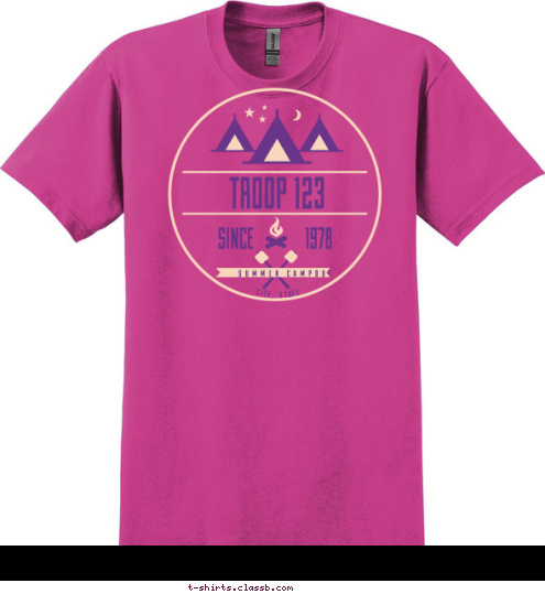 Your text here! TROOP  123 CITY, STATE SUMMER CAMPOUT 1978 SINCE T-shirt Design SP5265