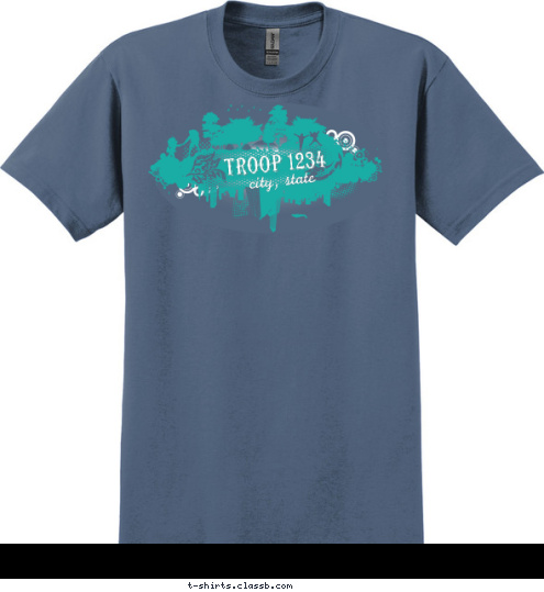 GIRL SCOUTS city, state TROOP 1234 T-shirt Design SP5269