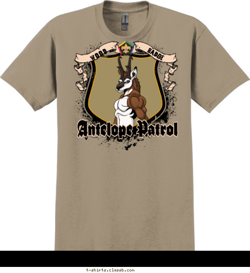 Patrol C1-250 WOOD BADGE Antelope Patrol T-shirt Design 