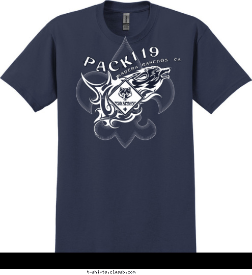 MADERA RANCHOS, CA 119 PACK T-shirt Design 