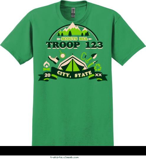 14 20 TROOP 123 ANYTOWN, USA T-shirt Design SP5256