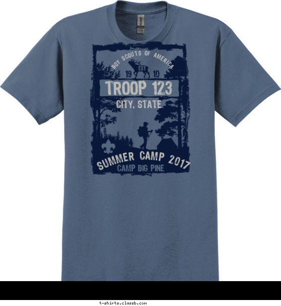 Moose and Hiker T-shirt Design