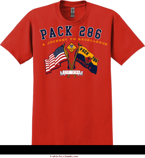 PACK 286 A JOURNEY TO EXCELLENCE EST. 2014 PACK 286 TN MEMPHIS, T-shirt Design 